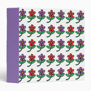 Cartoon Flowers Colourful Cute Binder