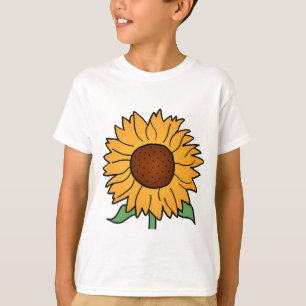 Cartoon Flowers, Summer Floral Sunflower T-Shirt