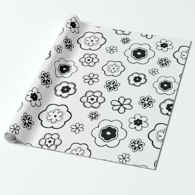 cartoon flowers wrapping paper (Unrolled)