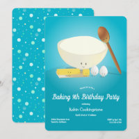 Cartoon Food Characters Blue Baking Birthday Party