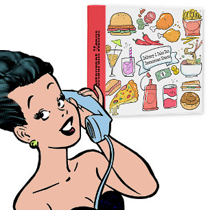 Cartoon Foods Restaurant Retirer Menu Classeur