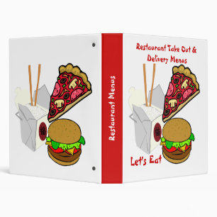 Cartoon Foods Take out Menu Binder