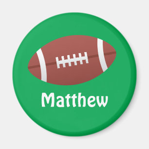 Cartoon football green personalized name magnet