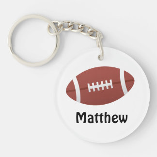 Cartoon football personalized name custom keychain