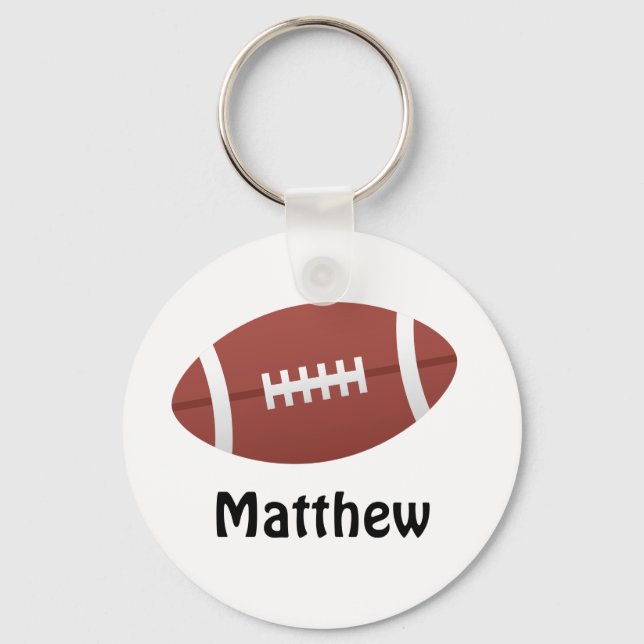 Cartoon football personalized name custom keychain (Front)