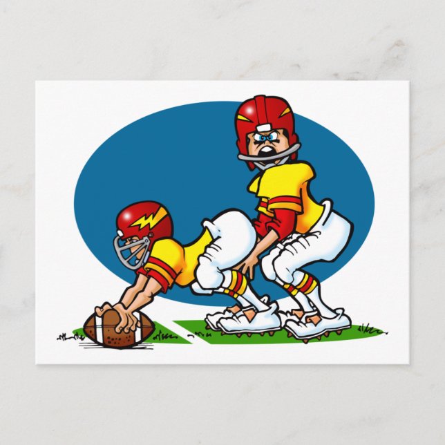 Cartoon Football Players Postcard (Front)