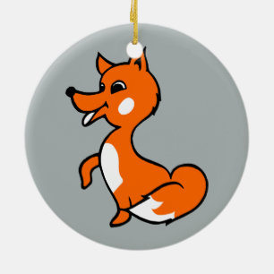 Cartoon Fox Ceramic Ornament