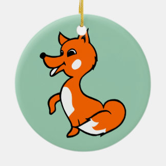 Cartoon Fox Ceramic Ornament