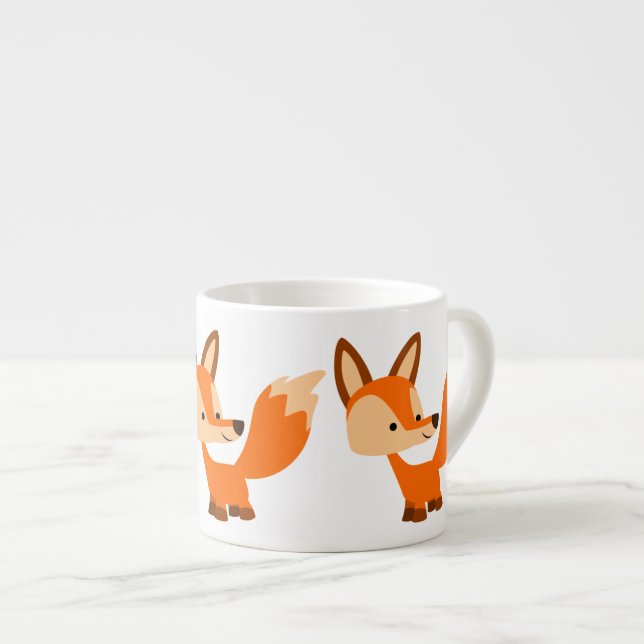 Cartoon Fox Espresso Mug sympa (Devant droit)