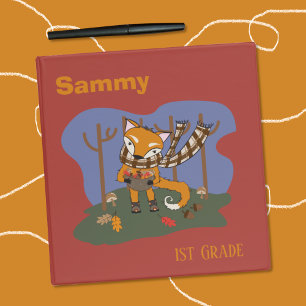 Cartoon Fox Kid School Classeur avec grade