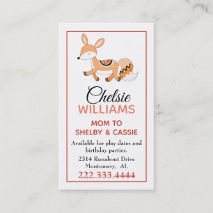Cartoon Fox Stylish Mommy Card