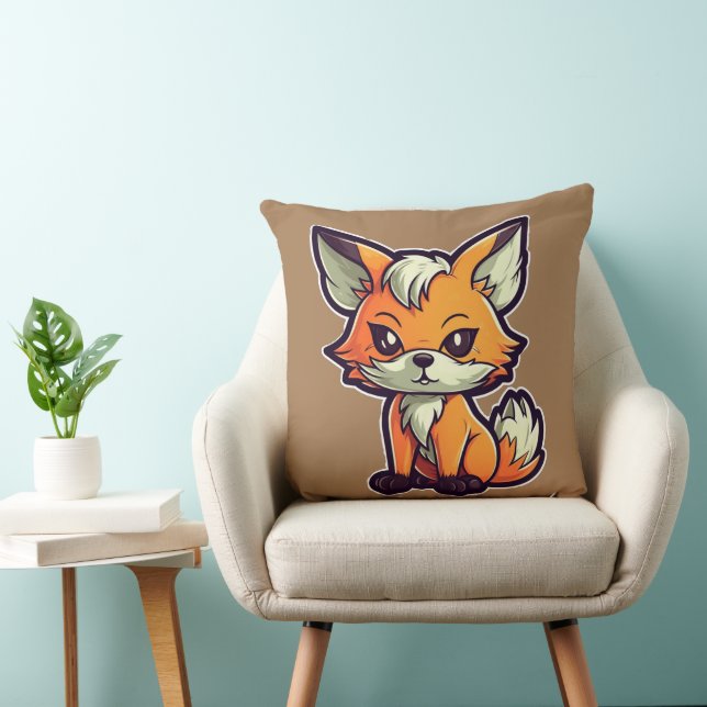 CARTOON FOX THROW PILLOW (Chair)