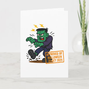 Cartoon Frankenstein – Approved by Halloween Card