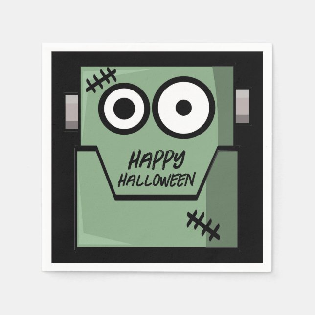 Cartoon Frankenstein's Monster Halloween Napkin (Front)