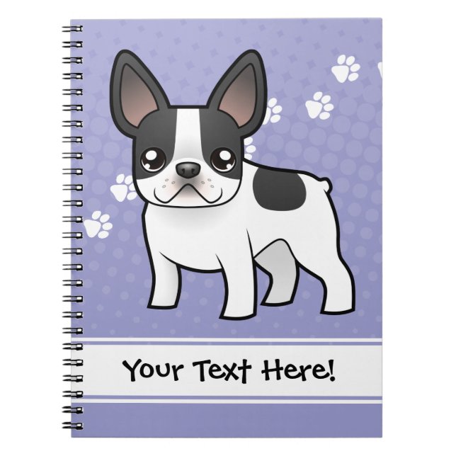 Cartoon French Bulldog Notebook (Front)