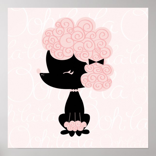 Cartoon French Poodle Children's Wall Art (Front)