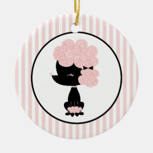 Cartoon French Poodle Custom Ornaments