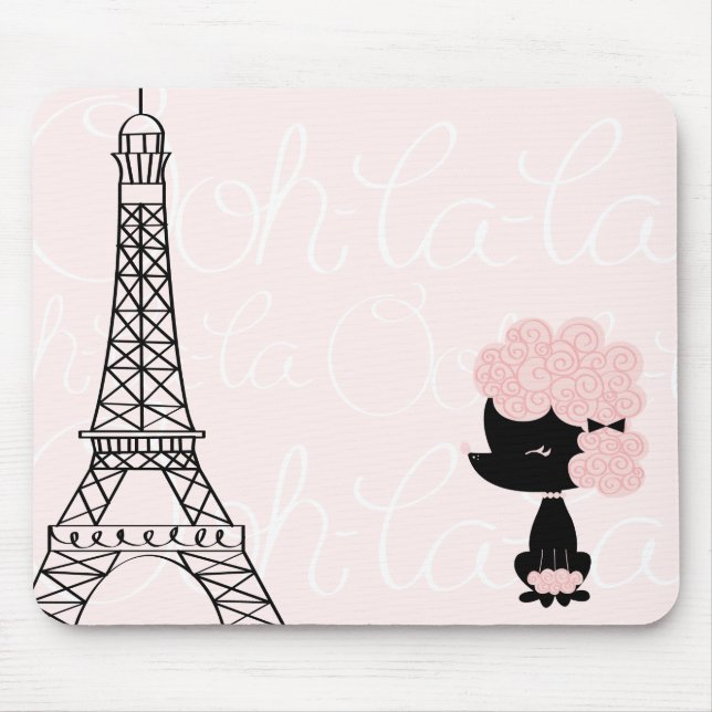 Cartoon French Poodle Mouse Pad (Front)