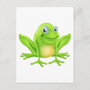 Cartoon frog character postcard