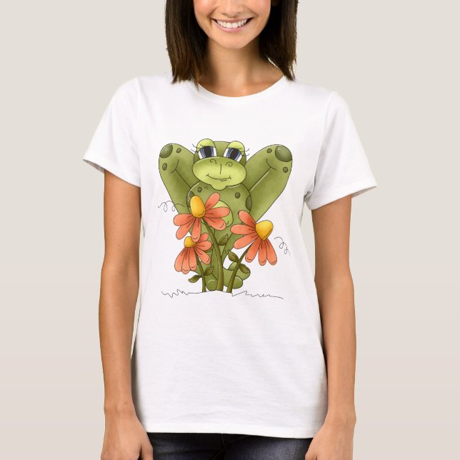Cartoon Frog cute womens t-shirt (Front)