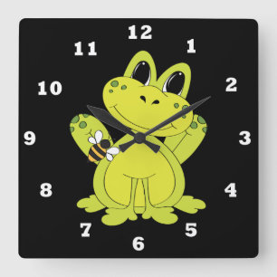Cartoon frog fun wall clock