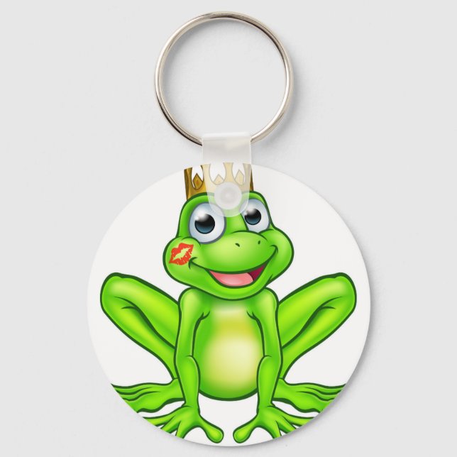Cartoon Frog Prince Kiss Keychain (Front)