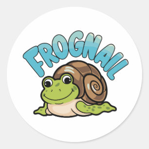 Cartoon Frog with a Snail Shell - Frognail Classic Round Sticker