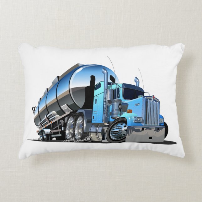 Cartoon fuel truck accent pillow (Front)