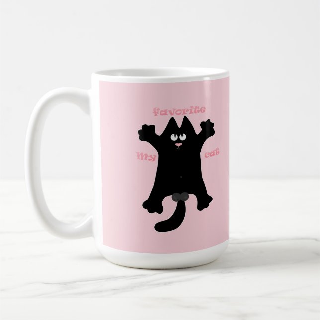 #cartoon #funny # cat throw pillow coffee mug (Left)