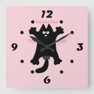 #cartoon #funny # cat throw pillow square wall clock
