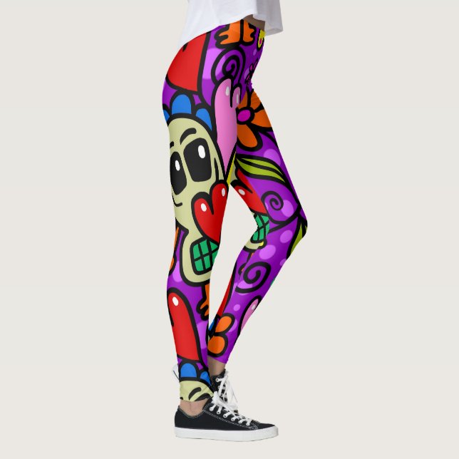 Cartoon funny clown face leggings (Right)
