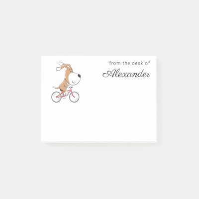 Cartoon Funny Cute Dog Puppy Biking Bicycle