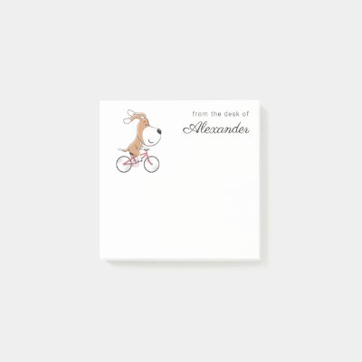 Cartoon Funny Cute Dog Puppy Biking Bicycle