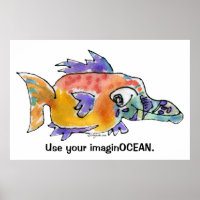 Cartoon Funny Fish 099 ImaginOCEAN Poster Grand