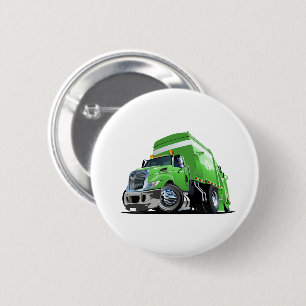 Cartoon garbage truck 2 inch round button