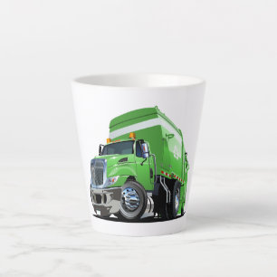 Cartoon garbage truck latte mug