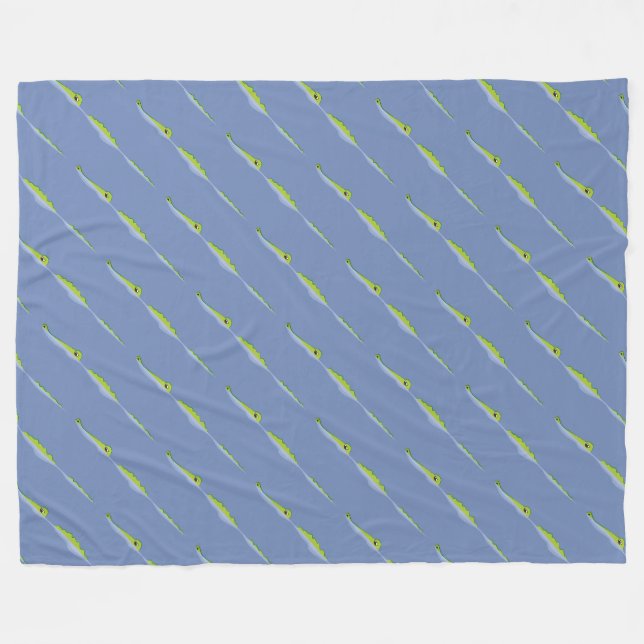 Cartoon Gator Farm Pattern Fleece Blanket (Front (Horizontal))