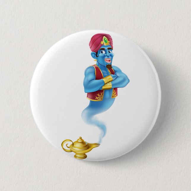 Cartoon Genie 2 Inch Round Button (Front)