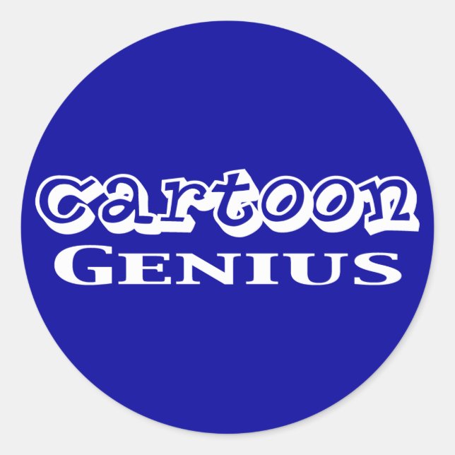 Cartoon Genius Gifts Classic Round Sticker (Front)