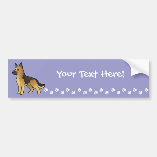 Cartoon German Shepherd Bumper Sticker (Front)