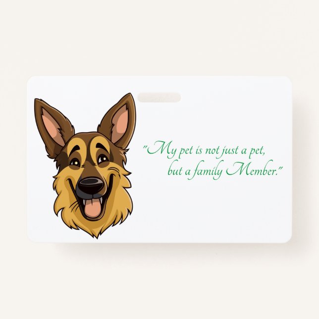 Cartoon German Shepherd Dog | Badge (Front)