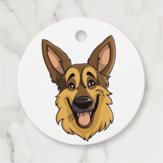 Cartoon German Shepherd Dog | Favour Tags