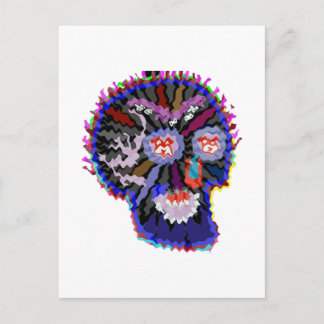 CARTOON GHOST SKULL HALLOWEEN POSTCARD