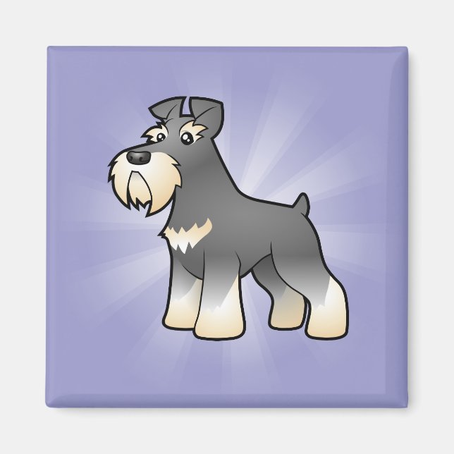 Cartoon Giant/Standard/Miniature Schnauzer Magnet (Front)