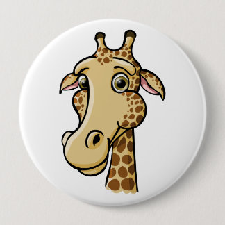 Cartoon Giraffe 4 Inch Round Button