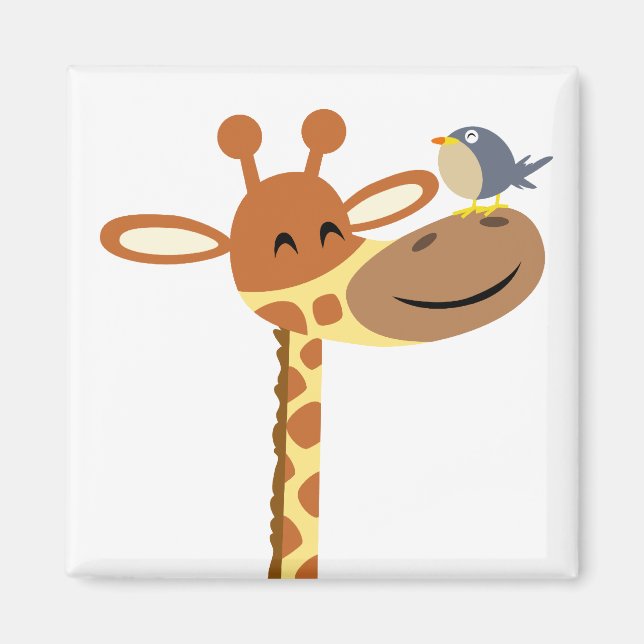 Cartoon Giraffe and Friend magnet (Front)
