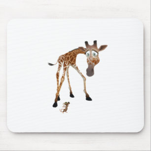 Cartoon Giraffe and Mouse Pad