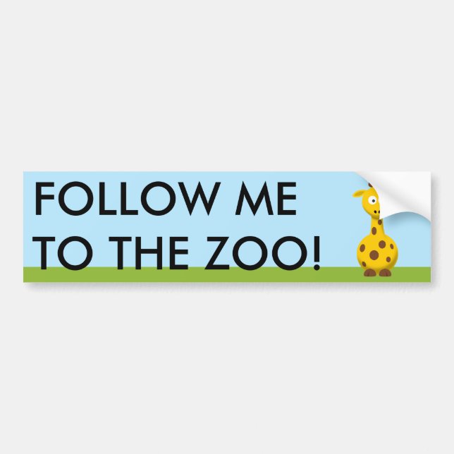Cartoon Giraffe Bumper Sticker (Front)