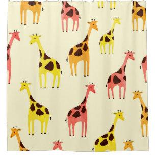 Cartoon Giraffe: Colourful Vintage Pattern.
