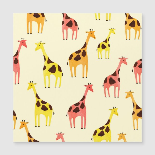Cartoon Giraffe: Colourful Vintage Pattern. (Front)